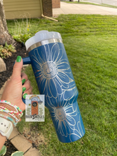 Load image into Gallery viewer, 40oz Stanley Dupe Tumblers Full Daisy Wrap Engrave with handle and straw