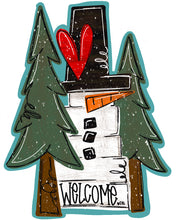 Load image into Gallery viewer, Winter Block Snowman door hanger