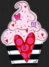 Load image into Gallery viewer, Valentine Heart Cupcake door hanger