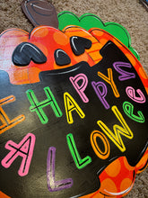 Load image into Gallery viewer, Halloween Colorful Happy Pumpkin Door Hanger
