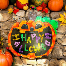 Load image into Gallery viewer, Halloween Colorful Happy Pumpkin Door Hanger