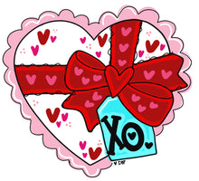 Load image into Gallery viewer, TEMPLATE: Heart with Bow Door Hanger Download Template - Printable Template