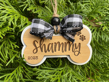 Load image into Gallery viewer, Christmas Ornament - Dog Bone Personalized Wooden Ornament