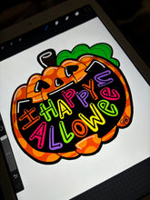 Load image into Gallery viewer, Halloween Colorful Happy Pumpkin Door Hanger