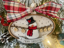 Load image into Gallery viewer, Family Snowman Christmas Ornament - Wooden Ornament - Bennington Youth Football