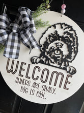 Load image into Gallery viewer, Hi. Hey. Hello. Home Doorhanger - 3D Welcome door decor - wooden hand painted doorhanger