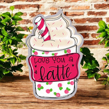 Load image into Gallery viewer, Valentine Latte Love Spring Door Hanger (3 Pattern Choices)