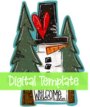 Load image into Gallery viewer, TEMPLATE: Block Snowman Door Hanger Download Template - Printable Template