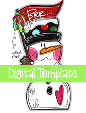 Load image into Gallery viewer, TEMPLATE: Snowman with Pendant Door Hanger Download Template - Printable Template