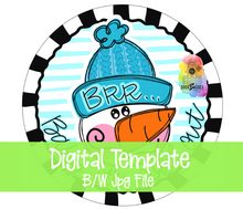 Load image into Gallery viewer, TEMPLATE: Snowman Round Door Hanger Download Template - Printable Template