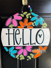 Load image into Gallery viewer, Hi. Hey. Hello. Home Doorhanger - 3D Welcome door decor - wooden hand painted doorhanger