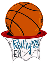 Load image into Gallery viewer, Basketball in Hoop Door Hanger - Sports Door Decor - DoorBadges