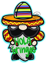 Load image into Gallery viewer, Cinco de Mayo Gnome Door Hanger - Mexican Sombrero hand painted personalized door hanger - DoorBadges