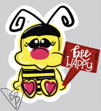 Load image into Gallery viewer, Bee Happy Bumble Bee Door Hanger - DoorBadges