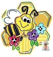 Load image into Gallery viewer, Summer Bee Hive Door Hanger, Spring Bee Door Hanger - DoorBadges
