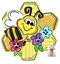 Load image into Gallery viewer, Summer Bee Hive Door Hanger, Spring Bee Door Hanger - DoorBadges