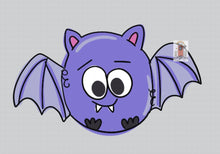 Load image into Gallery viewer, Halloween Bat Door Hanger- Boy Bat Girl Bat Door Decor-Spooky-Fall-Wreath-wood cut out-hand painted door hanger - DoorBadges