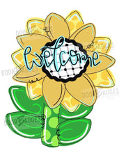 Load image into Gallery viewer, Fall Sunflower Door Hanger - Sunflower Decor - Harvest Door Decor - Fall Flowers - Hand Painted - DoorBadges