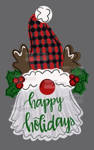 Load image into Gallery viewer, Christmas Reindeer Gnome Door Hanger - wood cut out hand painted personalized door hanger - DoorBadges