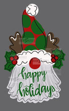 Load image into Gallery viewer, Christmas Reindeer Gnome Door Hanger - wood cut out hand painted personalized door hanger - DoorBadges