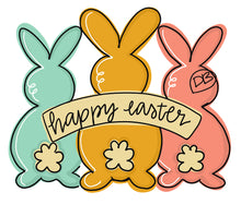Load image into Gallery viewer, Easter Peeps Bunny Door Hanger - Easter door Decor - Bunny wreath - hand painted personalized door hanger
