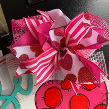 Load image into Gallery viewer, Valentine Heart Door Hanger - Valentines Day door Decor - valentine wreath - be mine hand painted personalized door hanger - DoorBadges