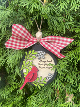 Load image into Gallery viewer, Christmas Ornament - Round Cardinal Wooden Ornament - DoorBadges
