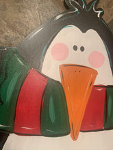 Load image into Gallery viewer, Penquin Door Hanger - Christmas Sign - Winter Decor - DoorBadges