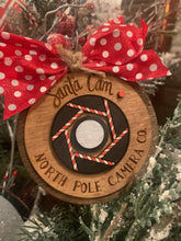 Load image into Gallery viewer, Christmas Ornament - Santa Cam Wooden Ornament - DoorBadges