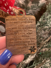 Load image into Gallery viewer, Christmas Ornament - Santa Cam Wooden Ornament - DoorBadges
