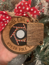 Load image into Gallery viewer, Christmas Ornament - Santa Cam Wooden Ornament - DoorBadges
