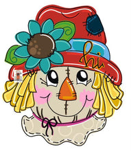 Load image into Gallery viewer, Fall Scarecrow with Hat Door Hanger - DoorBadges