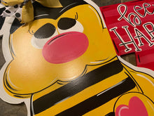 Load image into Gallery viewer, Bee Happy Bumble Bee Door Hanger - DoorBadges