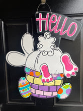 Load image into Gallery viewer, Easter Door Hanger- Bunny Butt Door Hanger - Easter Basket door Decor - DoorBadges