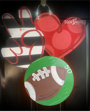 Load image into Gallery viewer, Peace, Love, Sports door hanger - DoorBadges