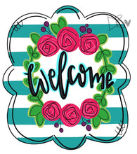 Load image into Gallery viewer, Welcome Flowers Door Hanger - DoorBadges