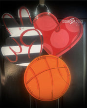 Load image into Gallery viewer, Peace, Love, Sports door hanger - DoorBadges