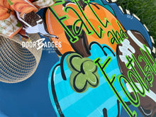 Load image into Gallery viewer, Fall Football Door Hanger  -  hand painted personalized door hanger - DoorBadges