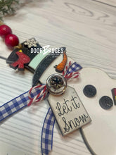 Load image into Gallery viewer, Snowman Christmas Ornament - Let it Snow Wooden Ornament - DoorBadges