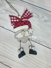 Load image into Gallery viewer, Santa Christmas Ornament - Dangle Legs Wooden Ornament - DoorBadges