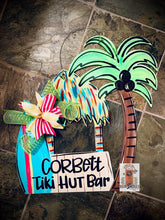 Load image into Gallery viewer, Summer Tiki Hut Door Hanger - Tiki Bar Pool door decor - Pool wooden sign - DoorBadges