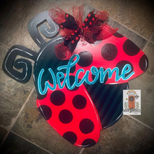 Load image into Gallery viewer, Lady Bug Door Hanger - Ladybug Door Decor - Summer, Spring - DoorBadges