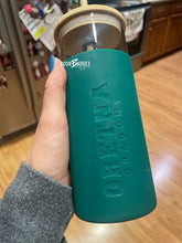 Load image into Gallery viewer, Glass Tumbler with Silicone Sleeve with Bamboo Lid and Straw