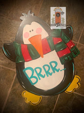 Load image into Gallery viewer, Penquin Door Hanger - Christmas Sign - Winter Decor - DoorBadges
