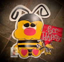 Load image into Gallery viewer, Bee Happy Bumble Bee Door Hanger - DoorBadges