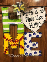 Load image into Gallery viewer, Baseball/Softball door hanger, Home door hanger, sports door hanger, - DoorBadges