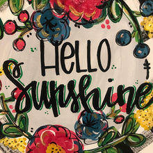 Load image into Gallery viewer, Spring - Summer - Farmhouse door decor - Flowers Door Hanger - Plaid wooden hand painted doorhanger - DoorBadges