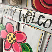 Load image into Gallery viewer, Spring Fence Flower door hanger, farmhouse fence, - DoorBadges