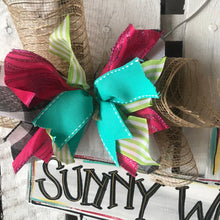 Load image into Gallery viewer, Spring Fence Flower door hanger, farmhouse fence, - DoorBadges