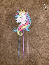 Load image into Gallery viewer, Unicorn door hanger, Hair Bow Holder, Baby Girl Announcement, Baby gift, hand painted door hanger - DoorBadges